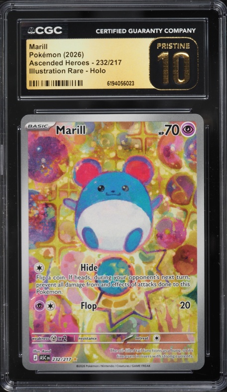 2026 Pokemon Mega Evolution Ascended Heroes IR Marill #232 CGC 10 PRISTINE
