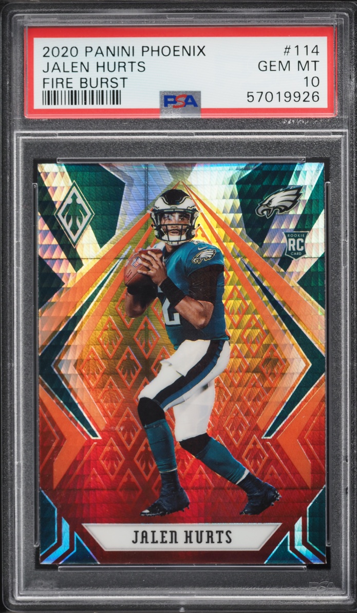 2020 Panini Phoenix Fire Burst Jalen Hurts ROOKIE #114 PSA 10 GEM MINT
