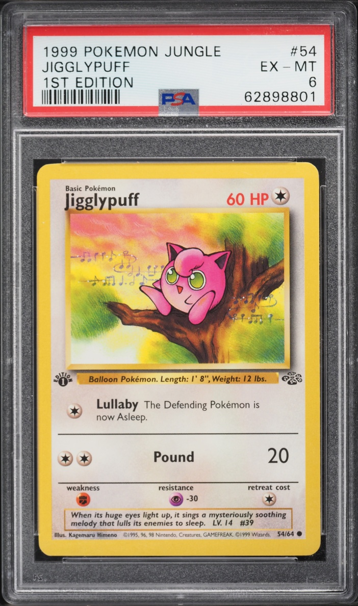 1999 Pokemon Jungle 1st Edition Jigglypuff #54 PSA 6 EXMT