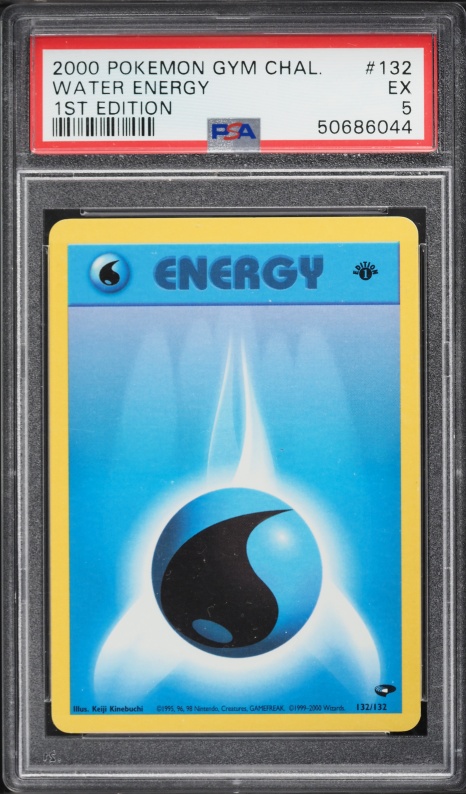 2000 Pokemon Gym Challenge 1st Edition Water Energy #132 PSA 5 EX