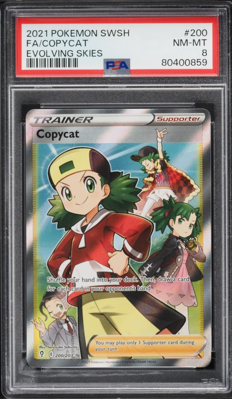 2021 Pokemon Sword & Shield Evolving Skies Full Art Copycat #200 PSA 8 NM-MT
