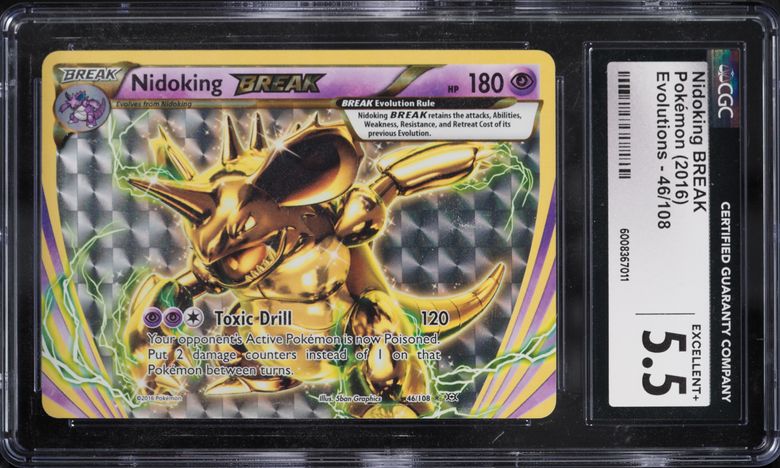 2016 Pokemon XY Evolutions Nidoking BREAK #46 CGC 5.5 EX+