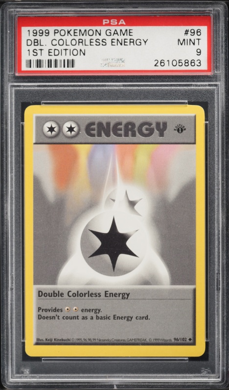 1999 Pokemon Base Set Shadowless 1st Edition Double Colorless Energy #96 PSA 9 MINT