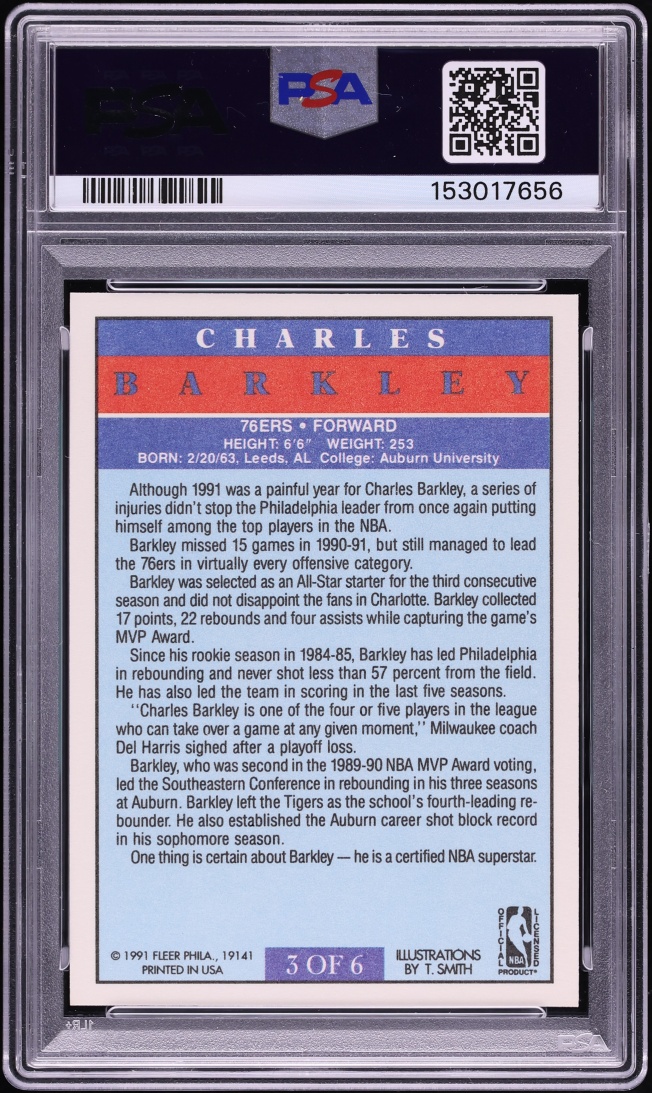 1991 Fleer Pro-Visions Charles Barkley #3 PSA 10 GEM MINT