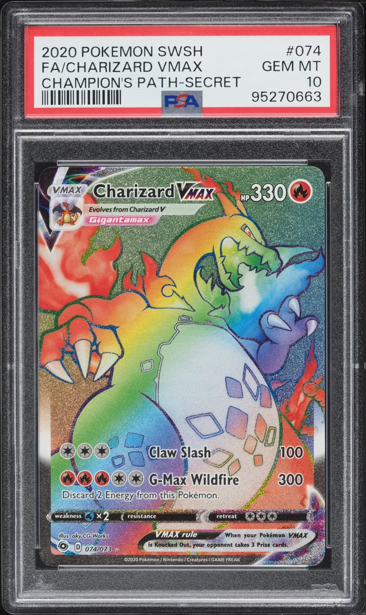 2020 Pokemon Sword & Shield Champion's Path Hyper Rare Charizard VMAX #74 PSA 10 GEM MINT