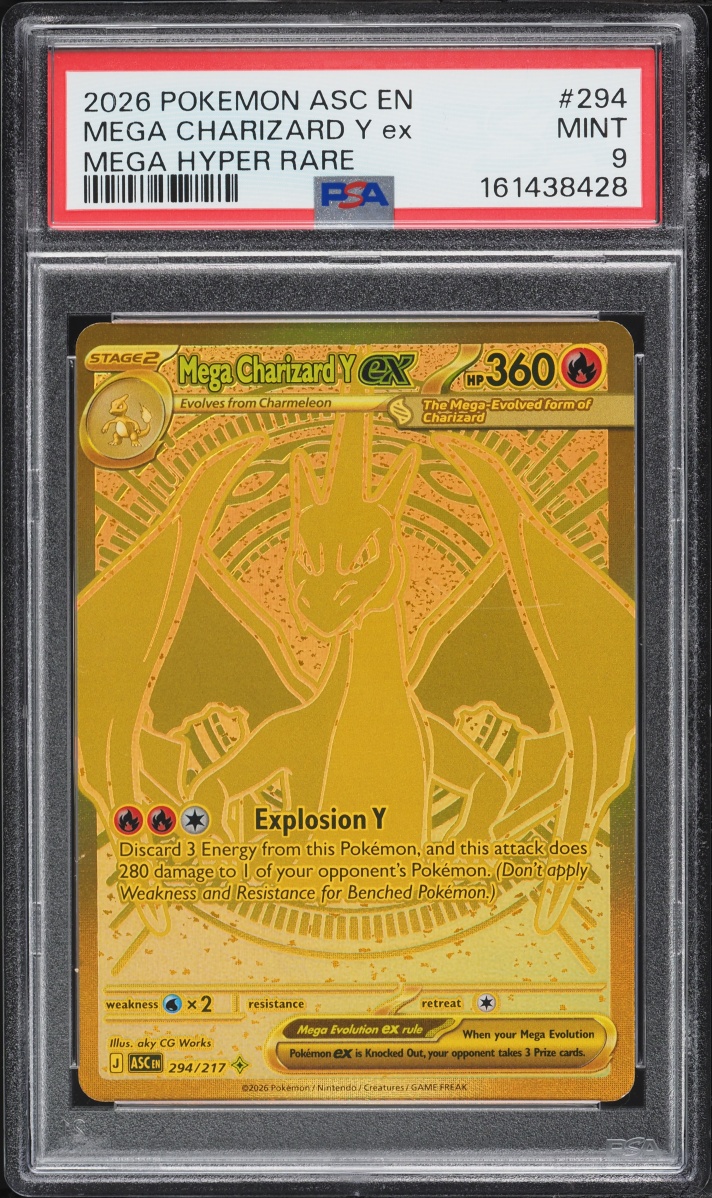 2026 Pokemon Mega Evolution Ascended Heroes MHR Mega Charizard Y ex #294 PSA 9 MINT