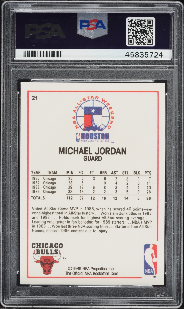 1989 Hoops All-Star Michael Jordan #21 PSA 10 GEM MINT