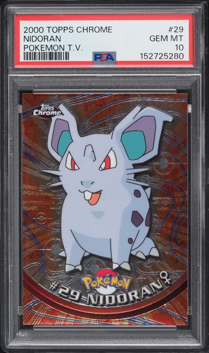 2000 Topps Chrome Pokemon TV Nidoran #29 PSA 10 GEM MINT