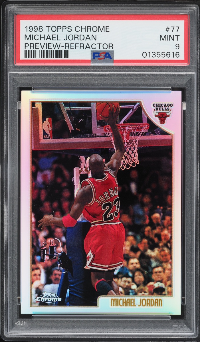 1998 Topps Chrome Preview Refractor Michael Jordan #77 PSA 9 MINT