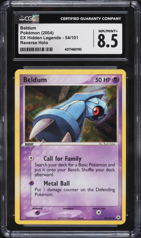 2004 Pokemon EX Hidden Legends Reverse Holo Beldum #54 CGC 8.5 NM-MT+