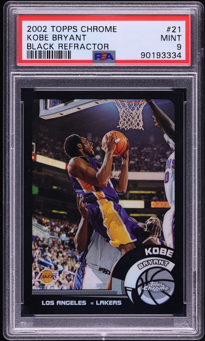 2002 Topps Chrome Black Refractor Kobe Bryant /99 #21 PSA 9 MINT