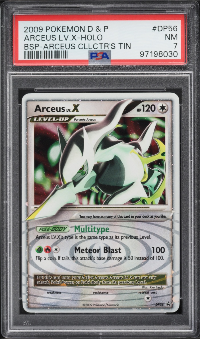 2009 Pokemon DP Black Star Promo Collector's Tin Holo Arceus Lv.X #DP56 PSA 7 NRMT