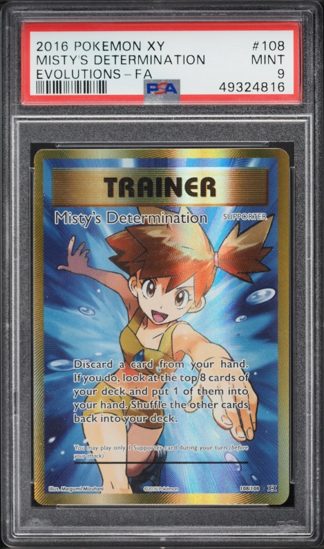 2016 Pokemon XY Evolutions Full Art Misty's Determination #108 PSA 9 MINT