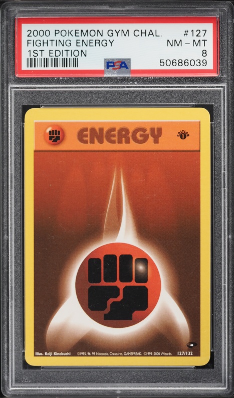 2000 Pokemon Gym Challenge 1st Edition Fighting Energy #127 PSA 8 NM-MT