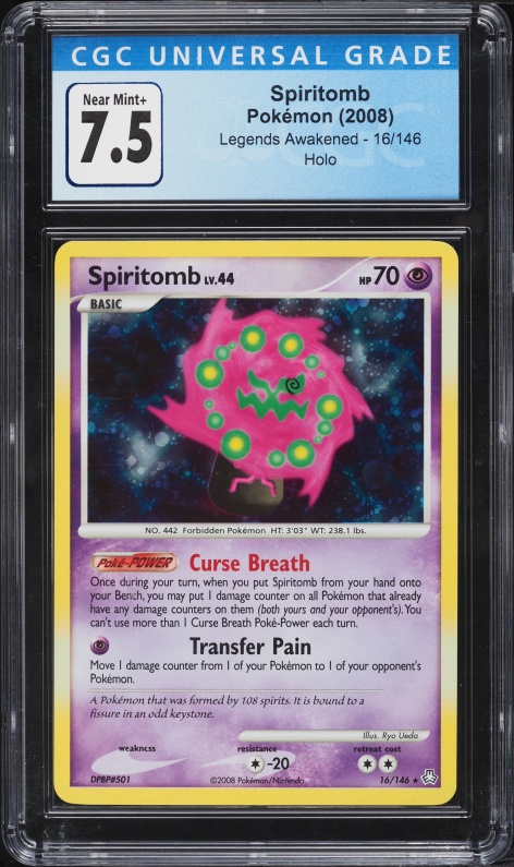 2008 Pokemon Diamond & Pearl Legends Awakened Holo Spiritomb #16 CGC 7.5 NRMT+