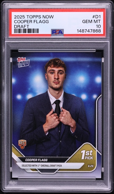 2025 Topps Now Draft Cooper Flagg ROOKIE #D1 PSA 10 GEM MINT
