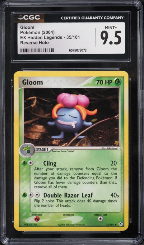 2004 Pokemon EX Hidden Legends Reverse Holo Gloom #35 CGC 9.5 MINT+