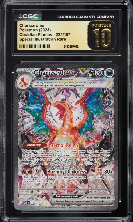 2023 Pokemon Scarlet & Violet Obsidian Flames SIR Charizard ex #223 CGC 10 PRISTINE
