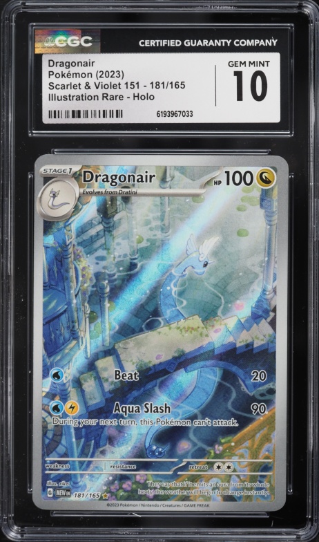 2023 Pokemon Scarlet & Violet 151 IR Dragonair #181 CGC 10 GEM MINT