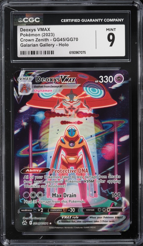 2023 Pokemon Sword & Shield Crown Zenith Galarian Gallery Alt Art Deoxys VMAX #GG45 CGC 9 MINT