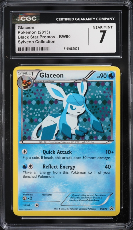 2013 Pokemon Black & White Promo Sylveon Collection Holo Glaceon #BW90 CGC 7 NRMT