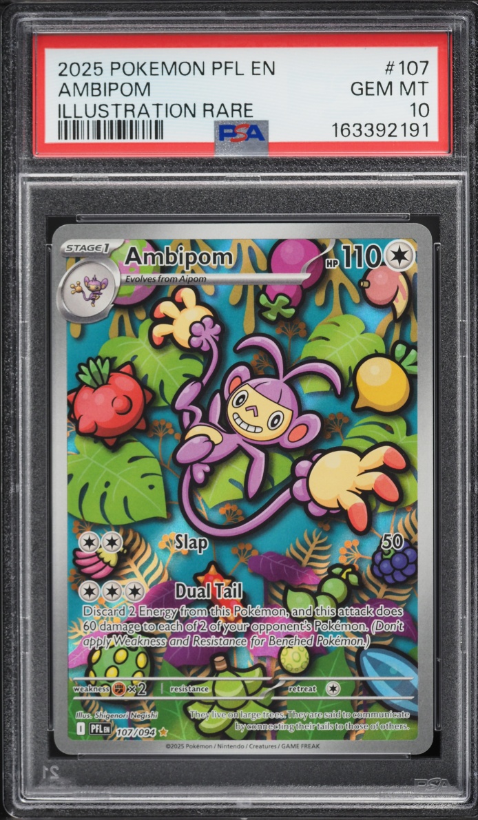 2025 Pokemon Mega Evolution Phantasmal Flames IR Ambipom #107 PSA 10 GEM MINT