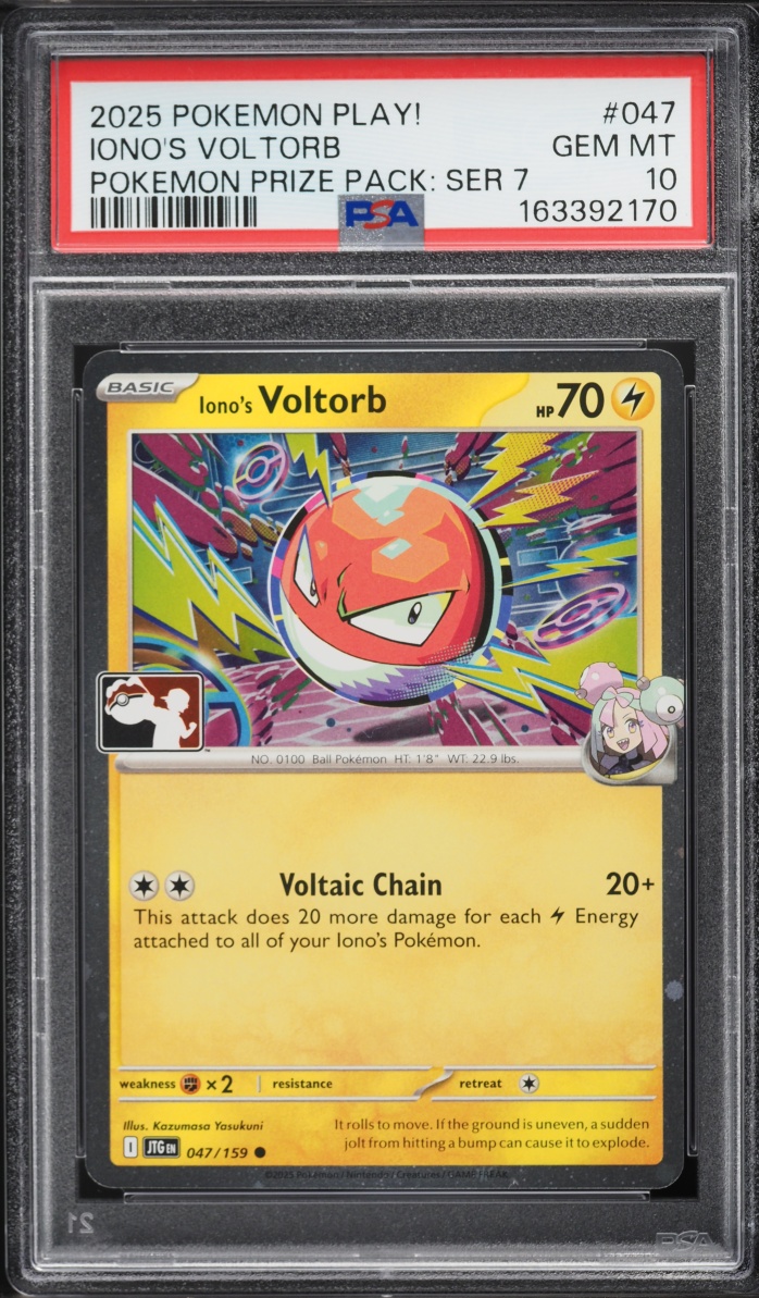 2025 Pokemon SV Journey Together Play! Prize Pack Series 7 Iono's Voltorb #047 PSA 10 GEM MINT