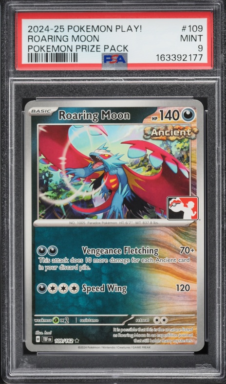 2024 Pokemon Scarlet & Violet Temporal Forces Play! Prize Pack Roaring Moon #109 PSA 9 MINT