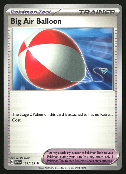 2023 Pokemon Scarlet & Violet 151 Big Air Balloon #155