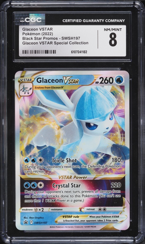 2021 Pokemon Sword & Shield Promo Special Collection Holo Glaceon VSTAR #SWSH197 CGC 8 NM-MT
