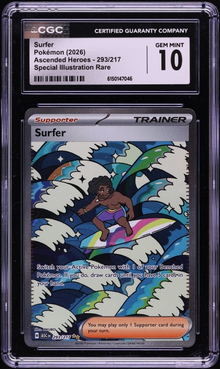 2026 Pokemon Mega Evolution Ascended Heroes SIR Surfer #293 CGC 10 GEM MINT
