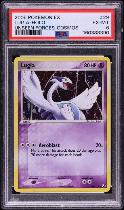 2005 Pokemon EX Unseen Forces Cosmos Holo Lugia #29 PSA 6 EXMT