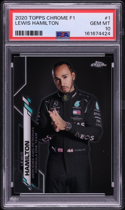 2020 Topps Chrome Formula 1 Sapphire Edition Lewis Hamilton #1 PSA