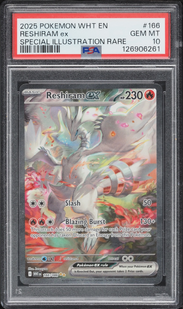 2025 Pokemon Scarlet & Violet White Flare SIR Reshiram Ex #166 PSA 10 GEM MINT