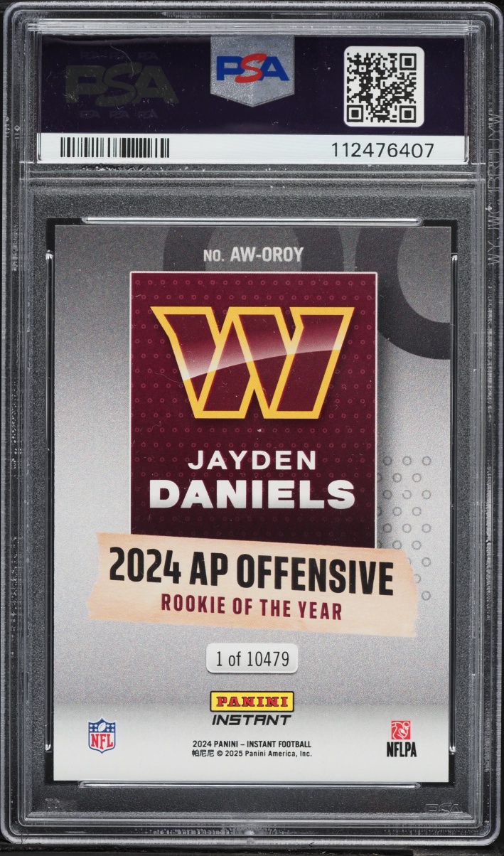 2024 Panini Instant NFL Award Winners Jayden Daniels ROOKIE /10479 #AW-OROY PSA 10 GEM MINT
