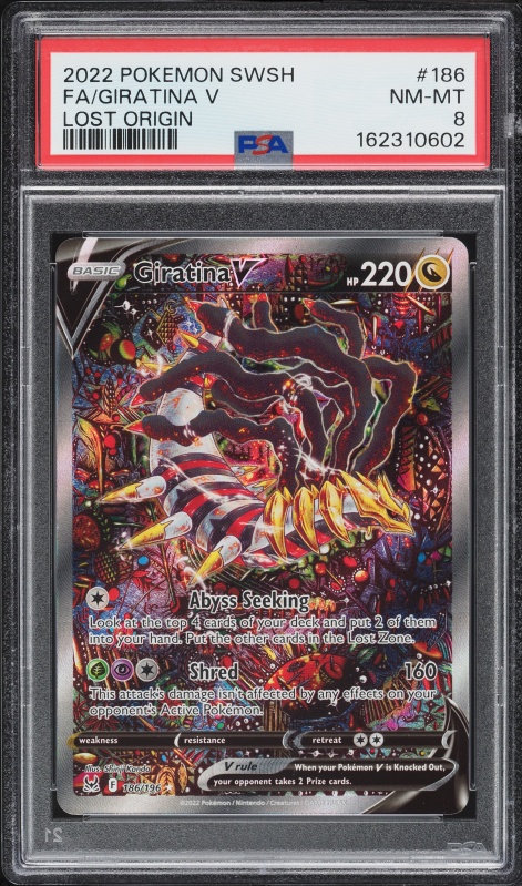 2022 Pokemon Sword & Shield Lost Origin Alt Art Giratina V #186 PSA 8 NM-MT