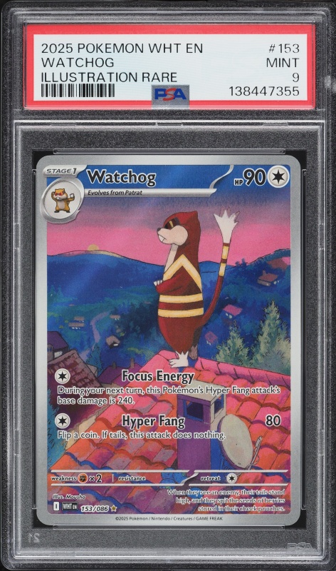2025 Pokemon Scarlet & Violet White Flare IR Watchog #153 PSA 9 MINT