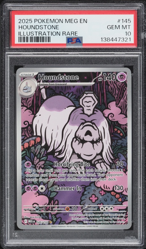 2025 Pokemon Mega Evolution IR Houndstone #145 PSA 10 GEM MINT