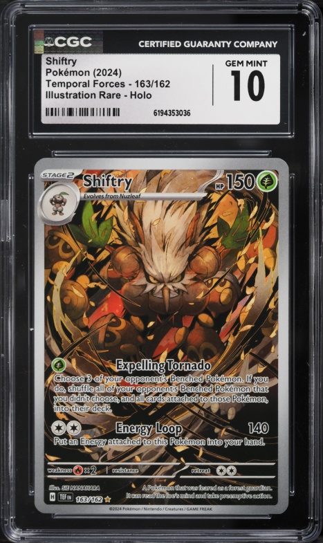 2024 Pokemon Scarlet & Violet Temporal Forces IR Shiftry #163 CGC 10 GEM MINT