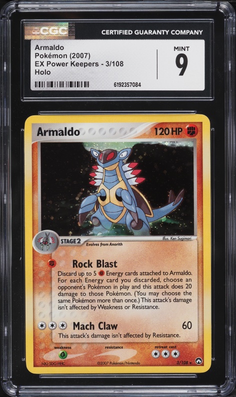 2007 Pokemon EX Power Keepers Holo Armaldo #3 CGC 9 MINT