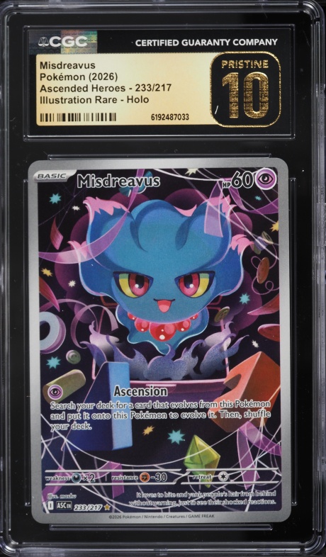 2026 Pokemon Mega Evolution Ascended Heroes IR Misdreavus #233 CGC 10 PRISTINE