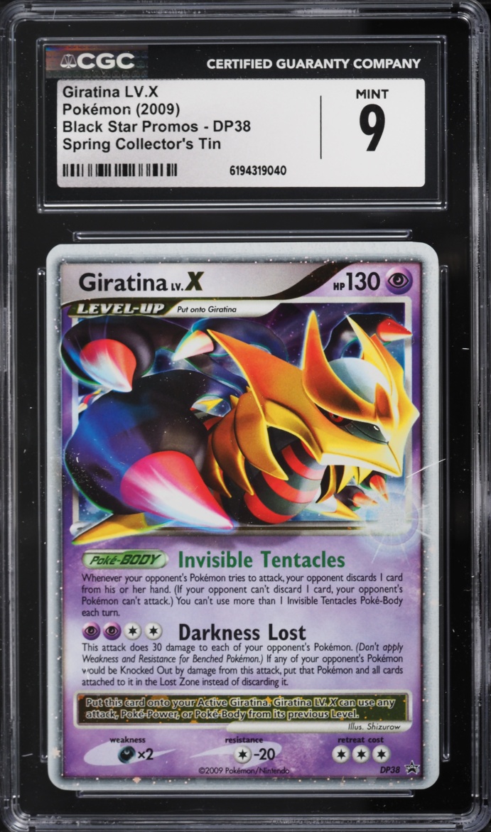 2009 Pokemon Diamond & Pearl Promo Spring Collector's Tin Holo Giratina LV.X #DP38 CGC 9 MINT