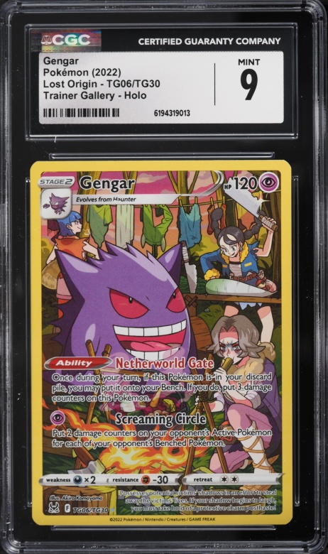 2022 Pokemon Sword & Shield Lost Origin Trainer Gallery CHR Gengar #TG06 CGC 9 MINT