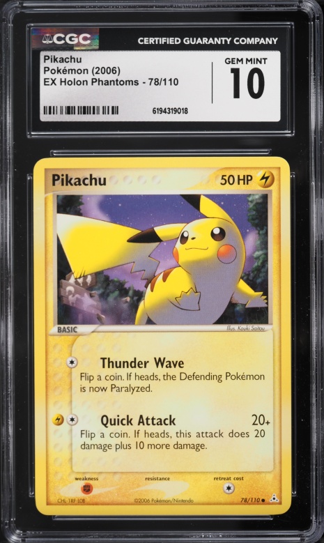 2006 Pokemon EX Holon Phantoms Pikachu #78 CGC 10 GEM MINT