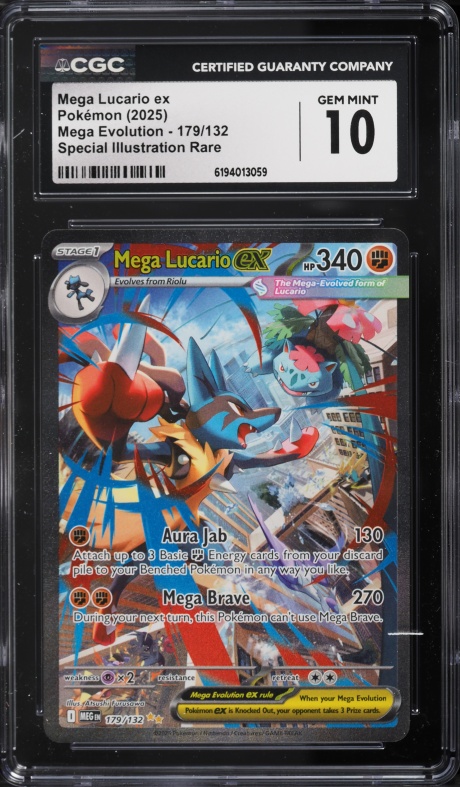 2025 Pokemon Japanese Mega Brave Full Art Mega Lucario Ex #78 CGC