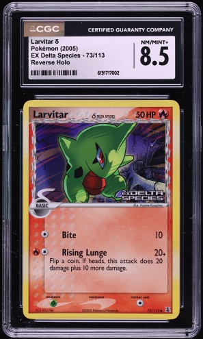 2005 Pokemon EX Delta Species Reverse Holo Larvitar #73 CGC 8.5 NM-MT+