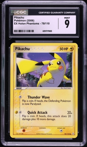2006 Pokemon EX Holon Phantoms Pikachu #78 CGC 9 MINT