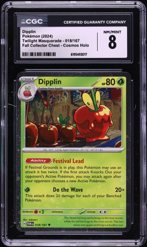 2024 Pokemon SV Twilight Masquerade Fall Collector Chest Holo Dipplin #18 CGC 8 NM-MT