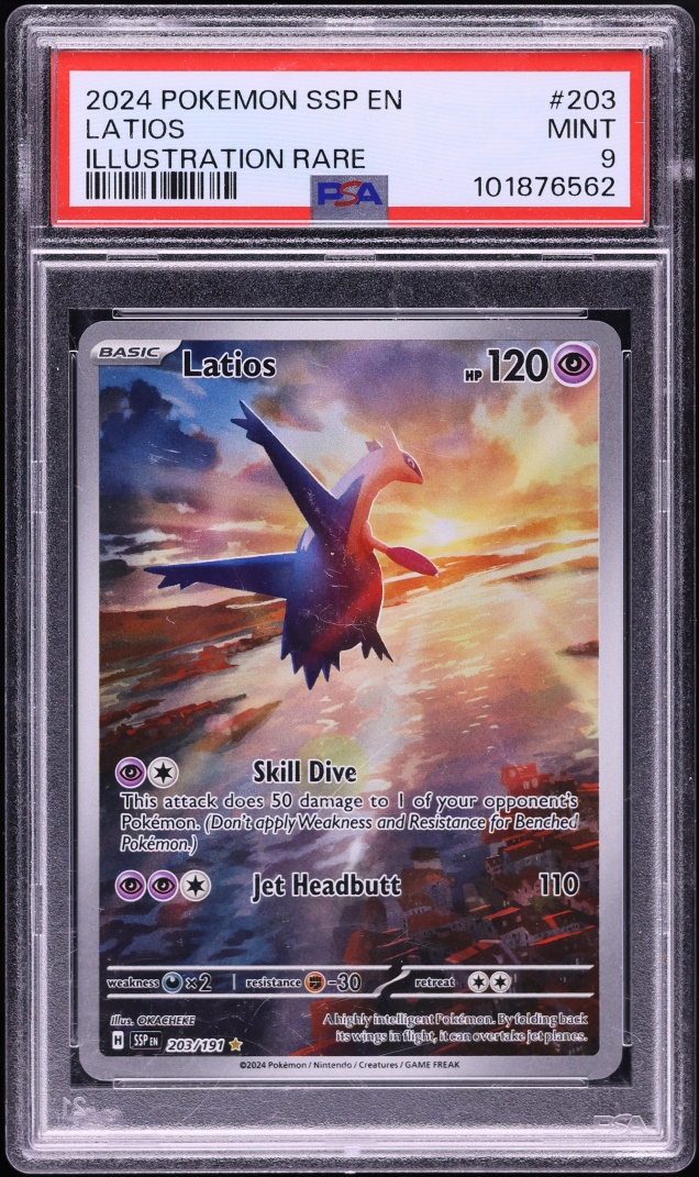 2024 Pokemon Scarlet & Violet Surging Sparks IR Latios #203 PSA 9 MINT