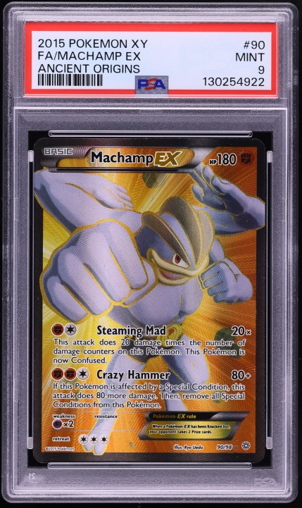 2015 Pokemon XY Ancient Origins Full Art Machamp EX #90 PSA 9 MINT